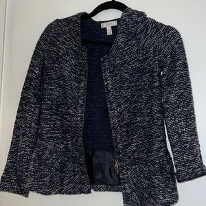 J crew navy zip up sweater jacket